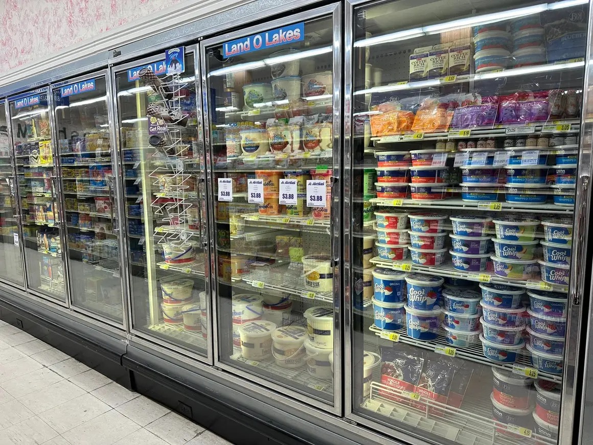 Freezer of cool whip and ice cream 